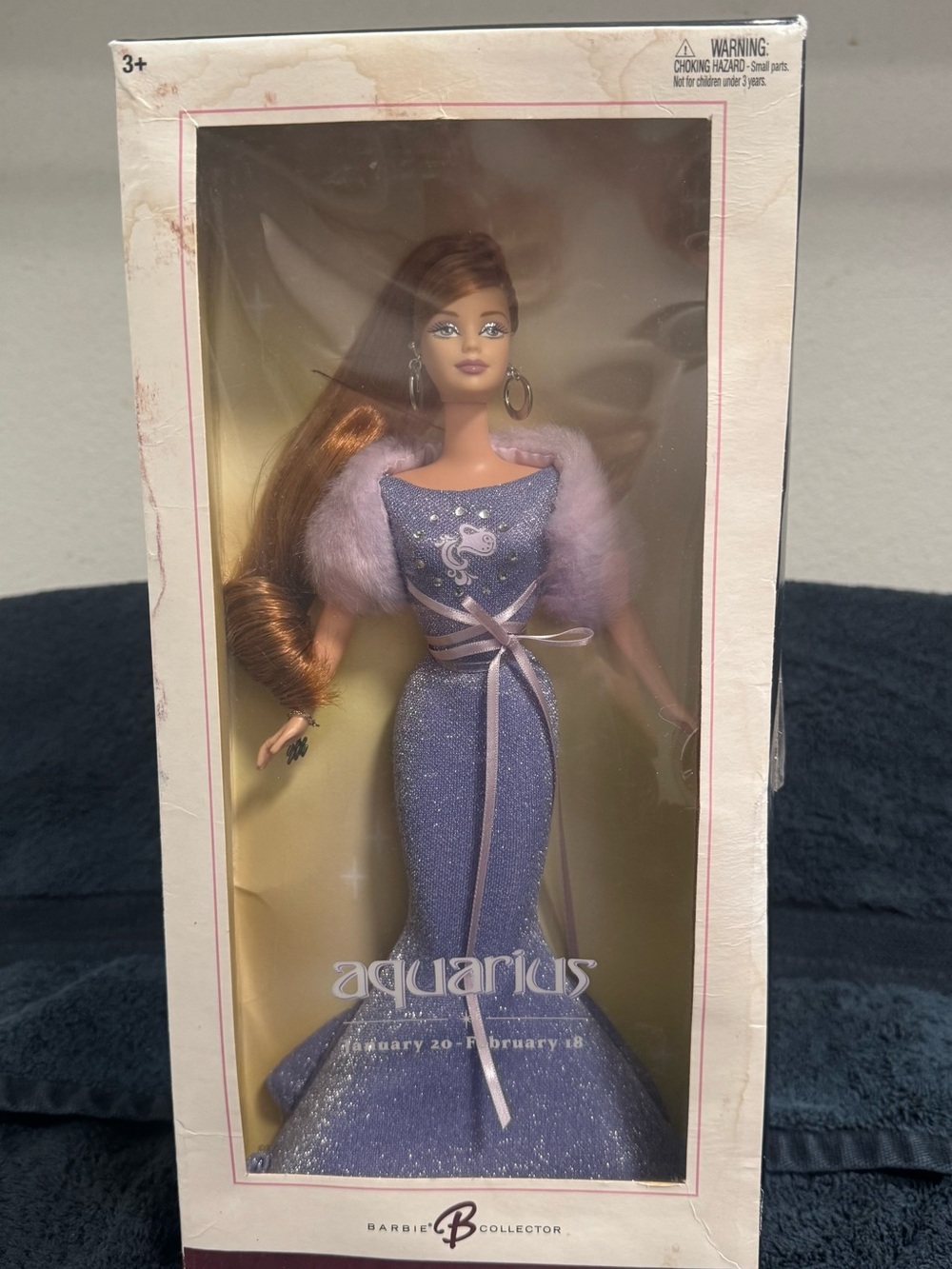 Aquarius Barbie Collector in Sparkling Lavender Gown with Lilac Fur Shrug